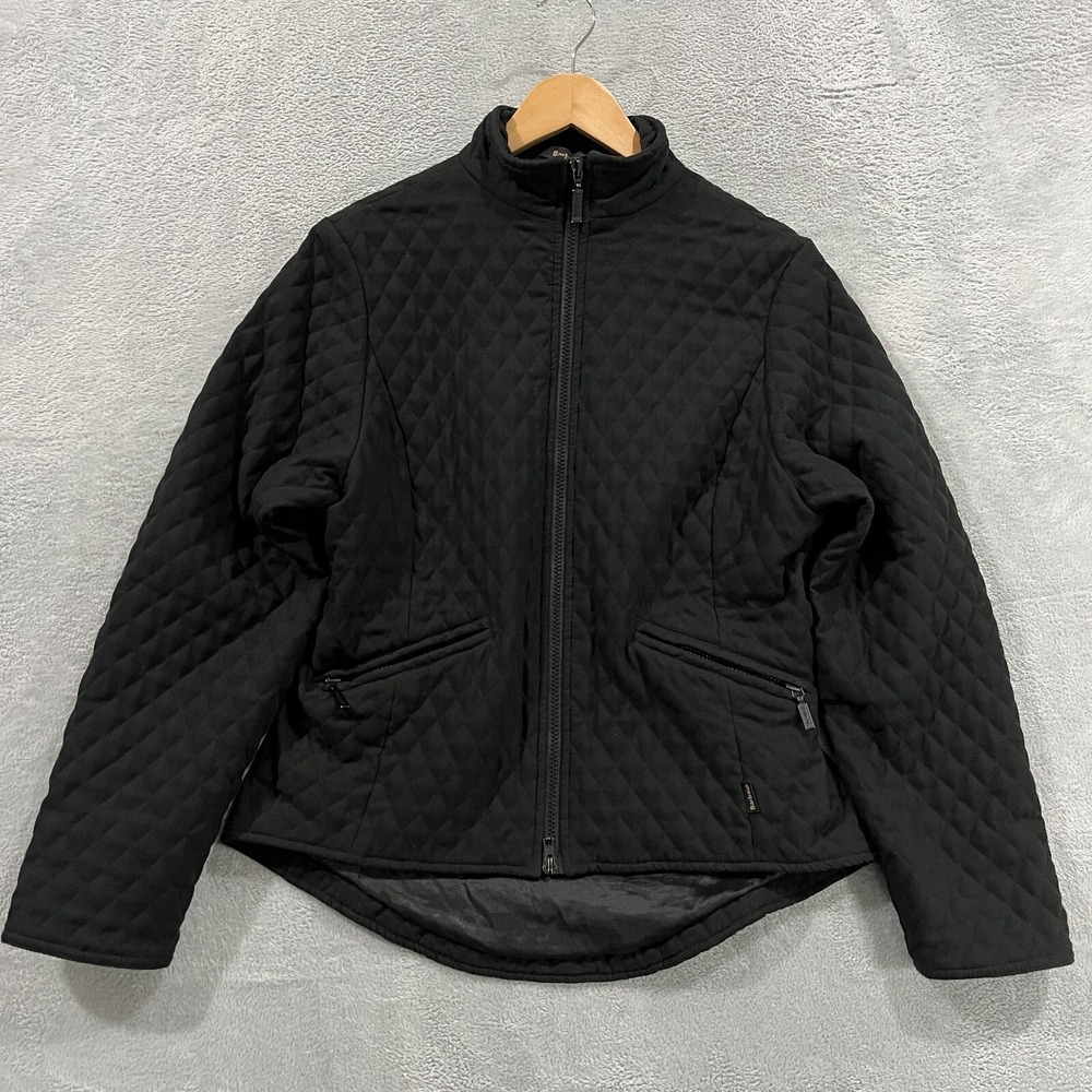 Barbour Quilted Equestrian Jacket Women's 8 Riding Preppy Full Zip Black